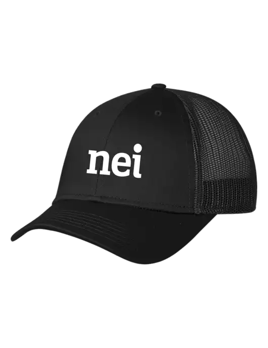 Black Mesh Trucker Cap Snap Back w/NEI Logo