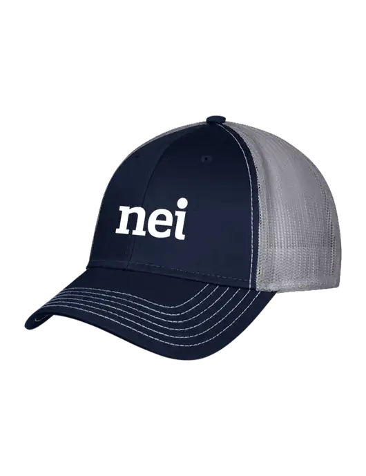 Navy & Grey Mesh Trucker Cap Snap Back w/NEI Logo