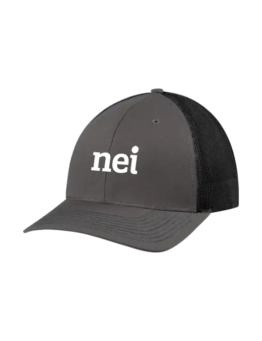 Richardson Adjustable Snapback Original 112 Trucker Cap Dark Grey w/Black Mesh w/NEI Logo