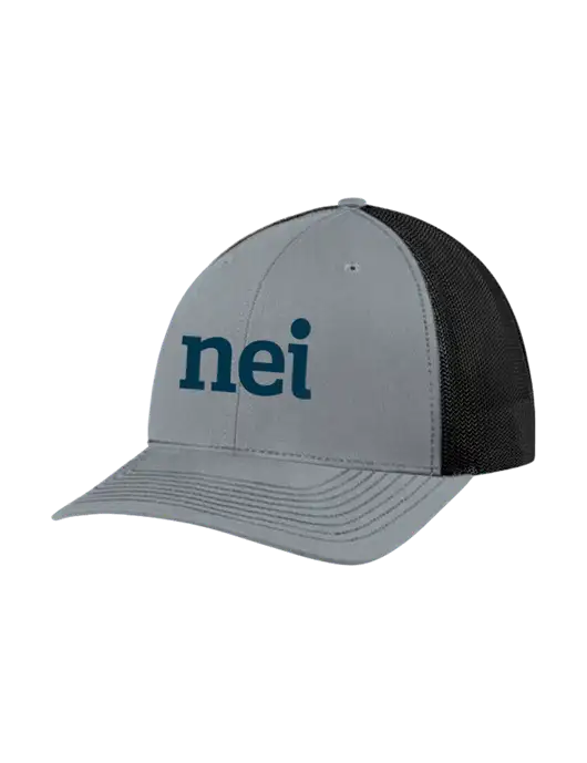 Richardson Adjustable Snapback Original 112 Trucker Cap Heather Grey w/Black Mesh w/NEI Logo
