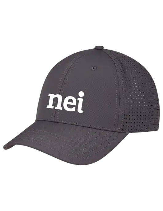 Charcoal Performance Stretchable Cap Hook & Loop w/NEI Logo
