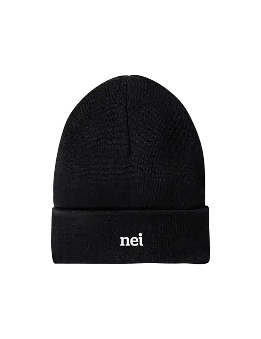 Recycled Black Beanie w/NEI Logo