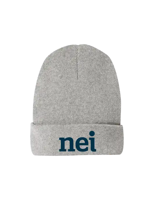 Recycled Light Heather Grey Beanie w/NEI Logo