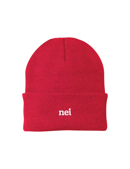 Red Knit Cap w/NEI Logo