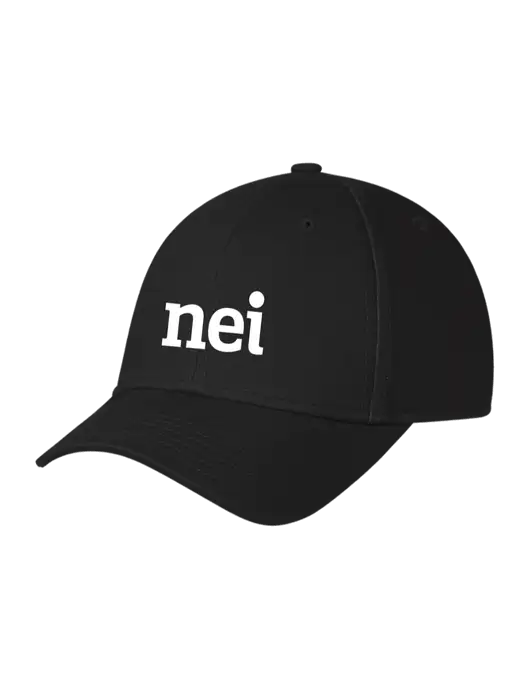 Black Structured Cap Hook & Loop w/NEI Logo
