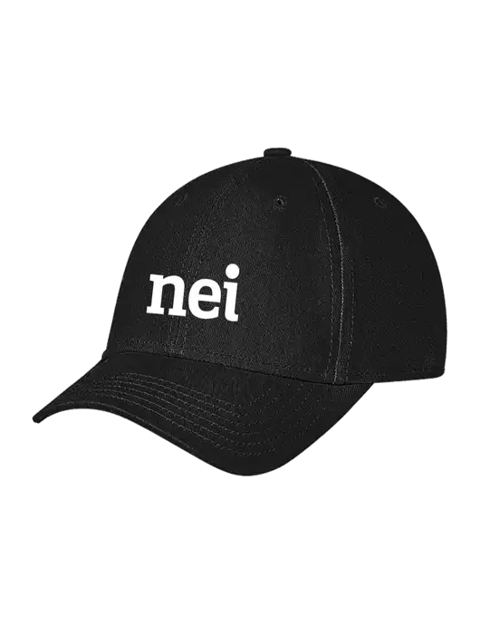 Black Structured Soft Snap Closure Hook & Loop Cap w/NEI Logo