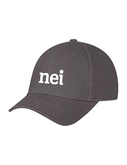 Medium Dark Grey Structured Soft Snap Closure Hook & Loop Cap w/NEI Logo