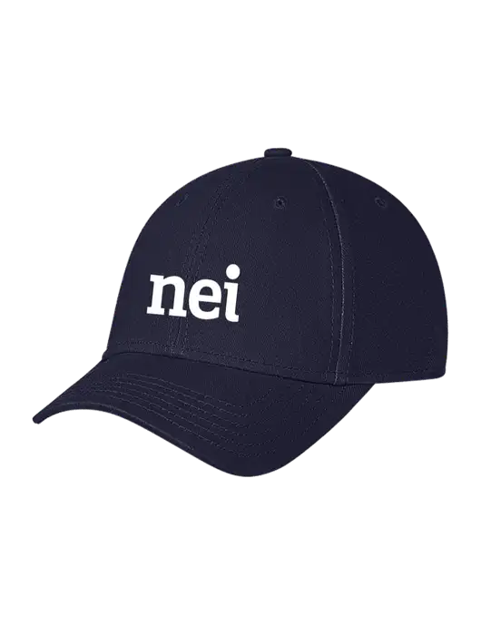 Navy Structured Soft Snap Closure Hook & Loop Cap w/NEI Logo