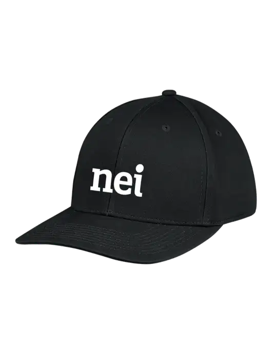 Premium Modern Structured Twill Black Snapback Cap w/NEI Logo