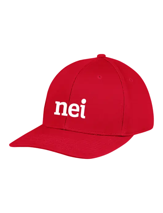 Premium Modern Structured Twill Red Snapback Cap w/NEI Logo