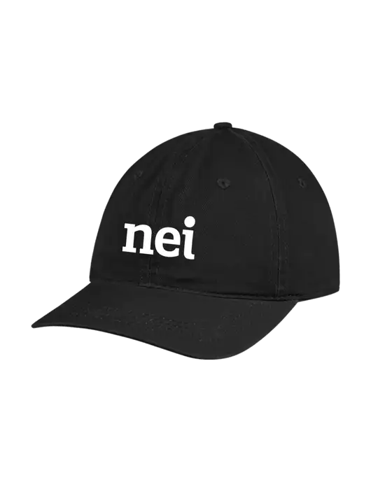 Garment Washed Unstructured Twill Black Cap w/NEI Logo