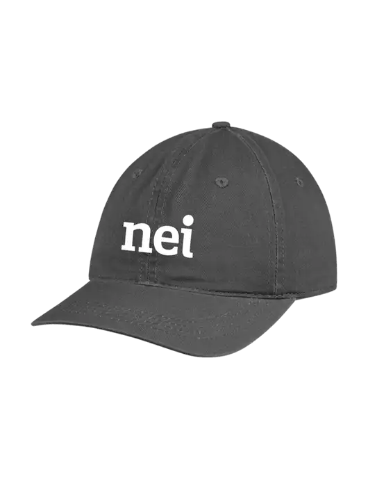 Garment Washed Unstructured Twill Charcoal Cap w/NEI Logo