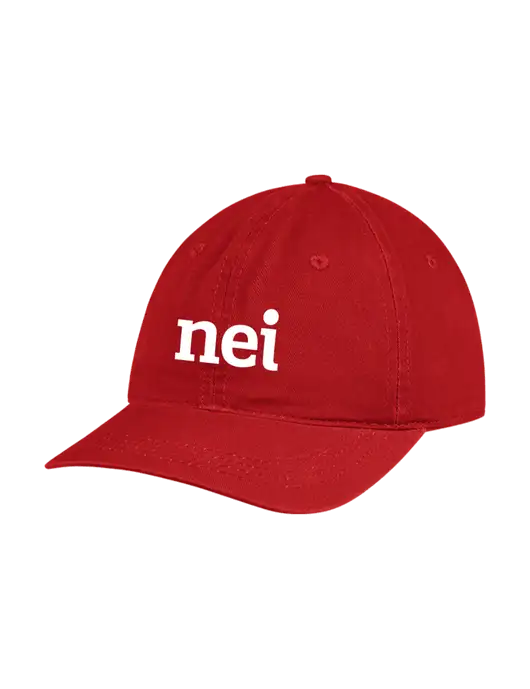 Garment Washed Unstructured Twill Red Cap w/NEI Logo