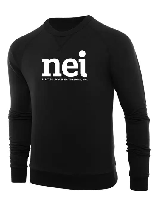 Allmade Deep Black Organic French Terry Crewneck Sweatshirt w/NEI Logo
