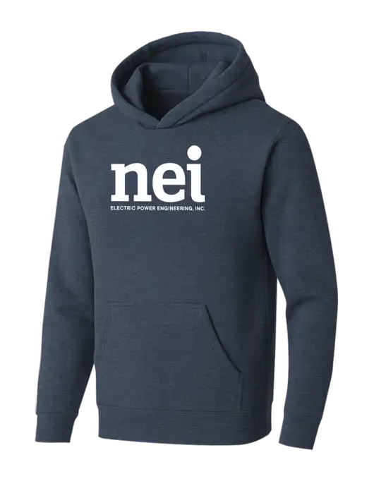 BELLA+CANVAS Heather Navy Sponge Fleece Pullover Hoodie w/NEI Logo