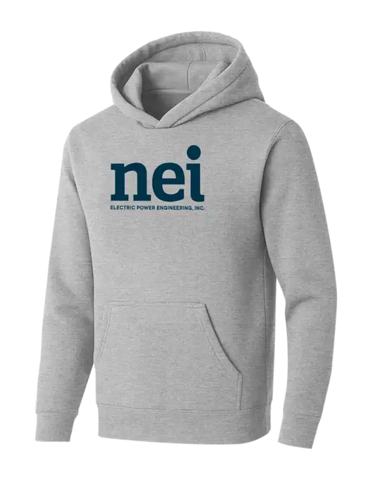 BELLA+CANVAS Light Grey Heather Sponge Fleece Pullover Hoodie w/NEI Logo