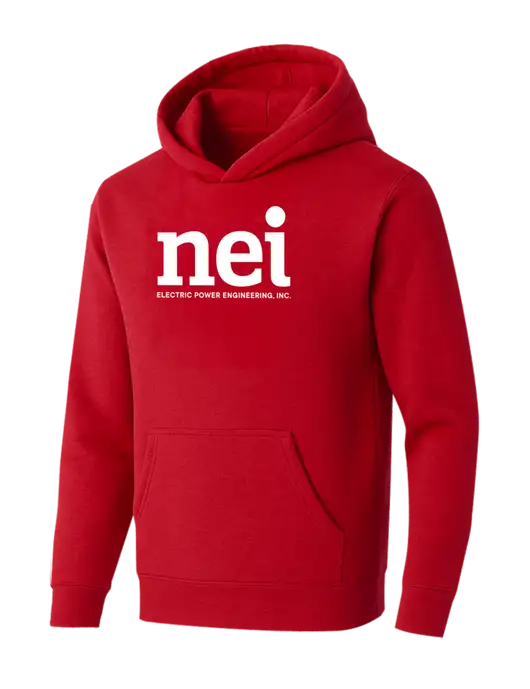 BELLA+CANVAS Red Sponge Fleece Pullover Hoodie w/NEI Logo
