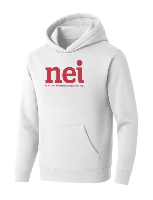 BELLA+CANVAS Heathered White Sponge Fleece Pullover Hoodie w/NEI Logo