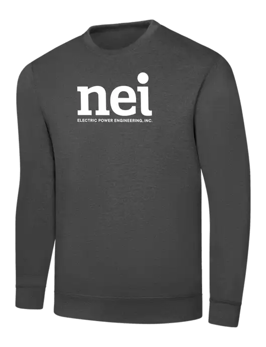 Charcoal 7.8 oz Ring Spun Crew Sweatshirt w/NEI Logo