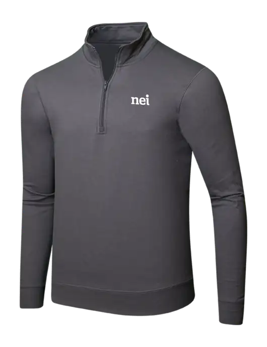 Charcoal 8.5 oz Ring Spun 1/4 Zip Pullover Sweatshirt w/NEI Logo