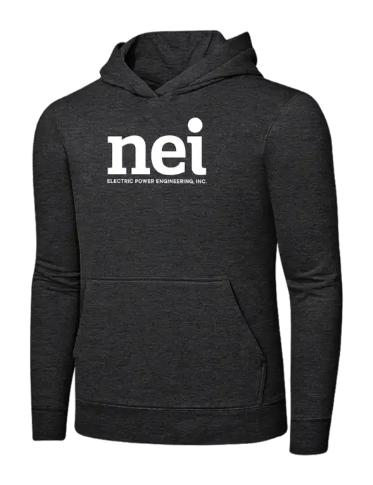Dark Heather Grey 7.8 oz Ring Spun Hooded Sweatshirt w/NEI Logo