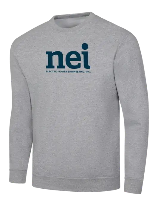 Light Grey Heather 7.8 oz Ring Spun Crew Sweatshirt w/NEI Logo
