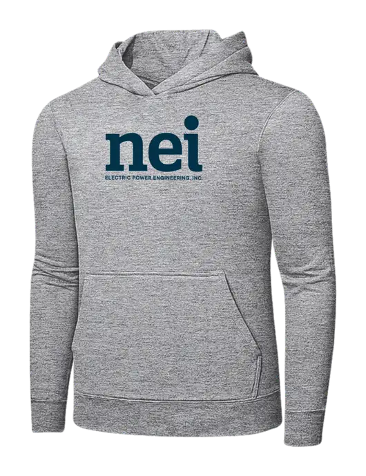 Light Grey Heather 7.8 oz Ring Spun Hooded Sweatshirt w/NEI Logo