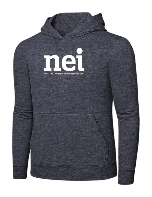 Heather Navy 7.8 oz Ring Spun Hooded Sweatshirt w/NEI Logo