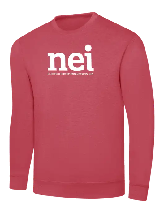 Heather Red 7.8 oz Ring Spun Crew Sweatshirt w/NEI Logo