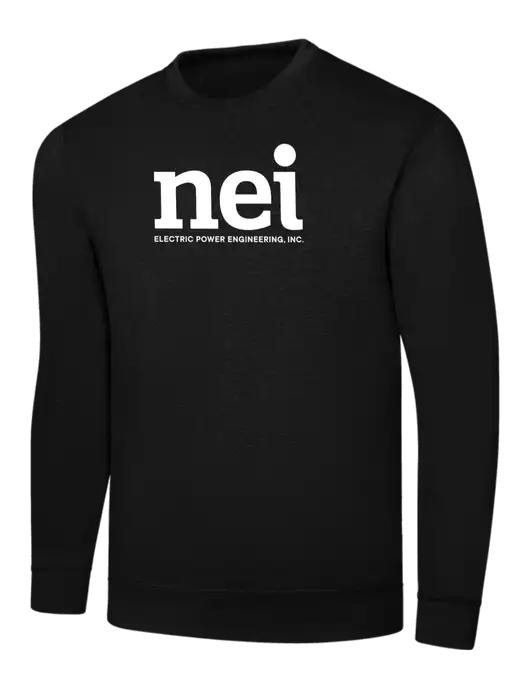 Black 7.8 oz Ring Spun Crew Sweatshirt w/NEI Logo