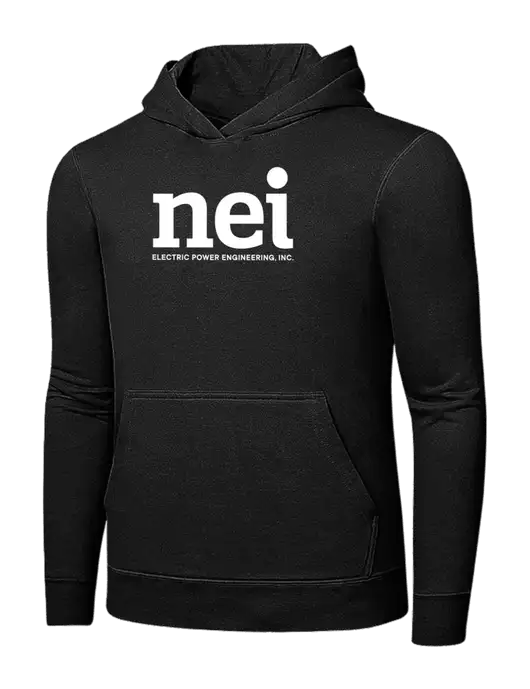 Jet Black 7.8 oz Ring Spun Hooded Sweatshirt w/NEI Logo