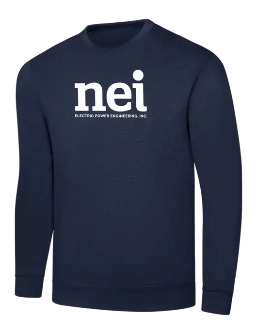 Navy 7.8 oz Ring Spun Crew Sweatshirt w/NEI Logo