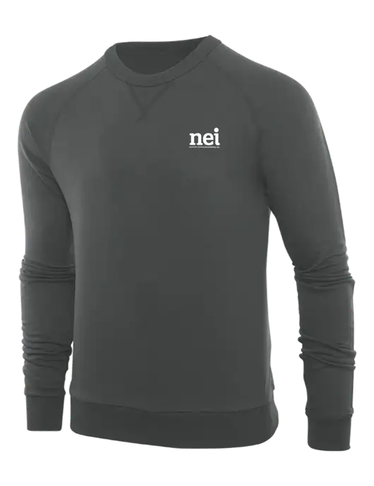 Allmade Charcoal Grey Organic French Terry Crewneck Sweatshirt w/NEI Logo