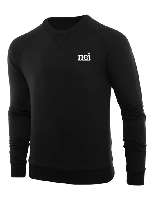 Allmade Deep Black Organic French Terry Crewneck Sweatshirt w/NEI Logo