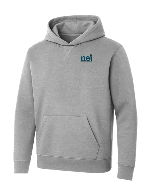 Allmade Granite Grey Heather Organic French Terry Pullover Hoodie w/NEI Logo