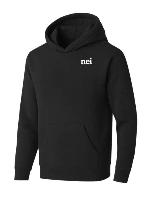 BELLA+CANVAS Black Heather Sponge Fleece Pullover Hoodie w/NEI Logo