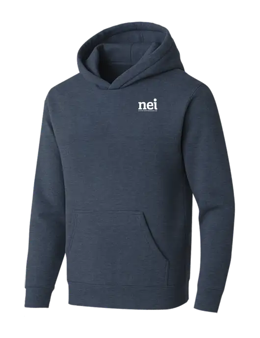 BELLA+CANVAS Heather Navy Sponge Fleece Pullover Hoodie w/NEI Logo