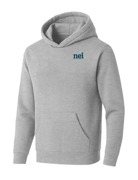 BELLA+CANVAS Light Grey Heather Sponge Fleece Pullover Hoodie w/NEI Logo