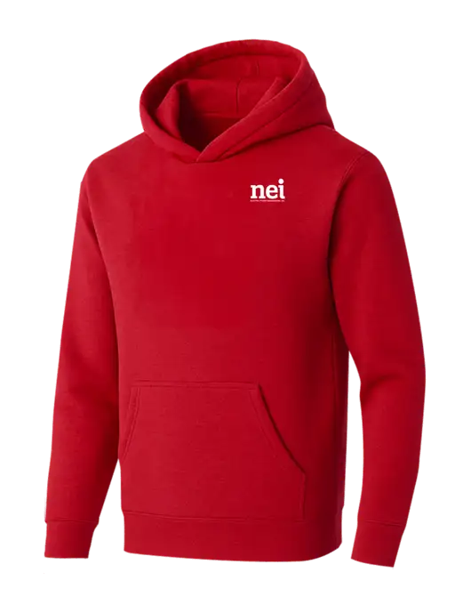 BELLA+CANVAS Red Sponge Fleece Pullover Hoodie w/NEI Logo