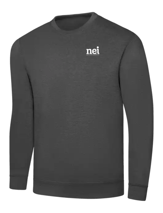 Charcoal 7.8 oz Ring Spun Crew Sweatshirt w/NEI Logo