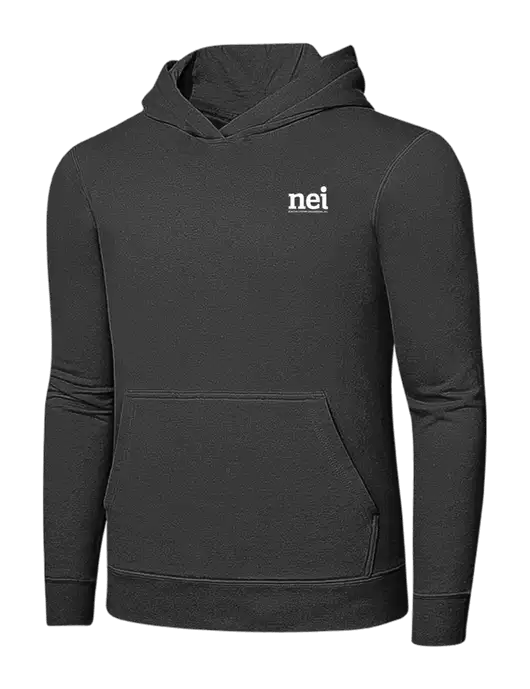 Charcoal 7.8 oz Ring Spun Hooded Sweatshirt w/NEI Logo