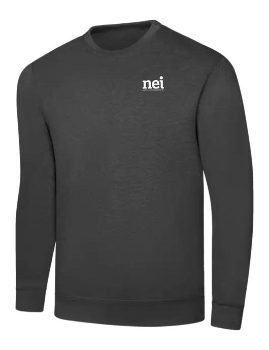 Dark Heather Grey 7.8 oz Ring Spun Crew Sweatshirt w/NEI Logo