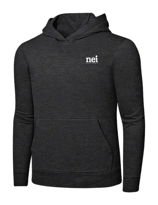 Dark Heather Grey 7.8 oz Ring Spun Hooded Sweatshirt w/NEI Logo