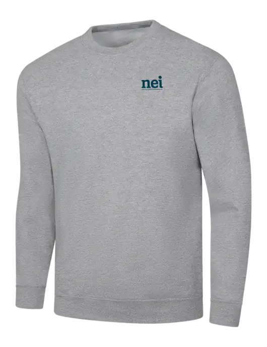 Light Grey Heather 7.8 oz Ring Spun Crew Sweatshirt w/NEI Logo