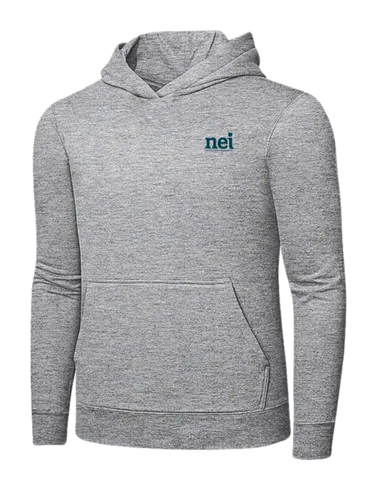 Light Grey Heather 7.8 oz Ring Spun Hooded Sweatshirt w/NEI Logo