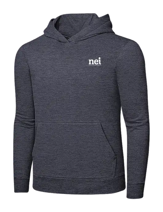 Heather Navy 7.8 oz Ring Spun Hooded Sweatshirt w/NEI Logo