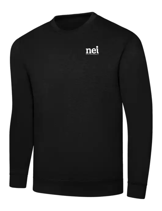 Black 7.8 oz Ring Spun Crew Sweatshirt w/NEI Logo