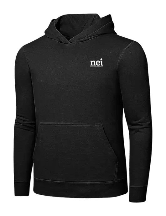 Jet Black 7.8 oz Ring Spun Hooded Sweatshirt w/NEI Logo