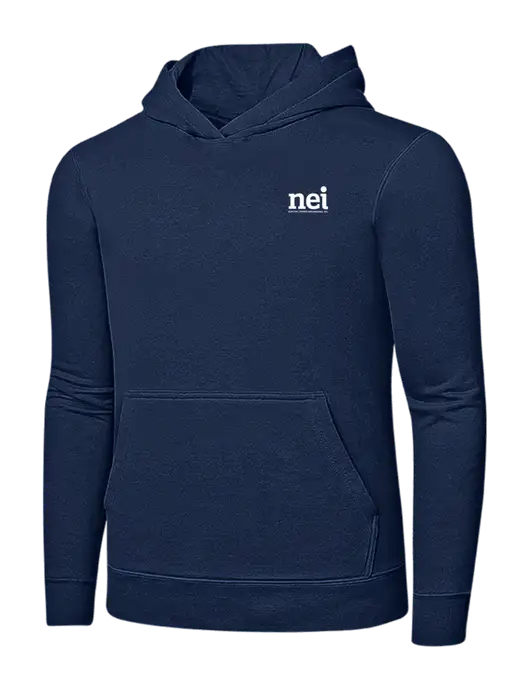 Navy 7.8 oz Ring Spun Hooded Sweatshirt w/NEI Logo