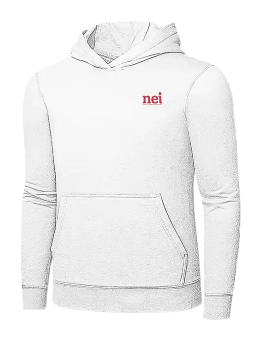 White 7.8 oz Ring Spun Hooded Sweatshirt w/NEI Logo
